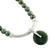 Jade beaded pendant necklace, 'Green Royalty' - Jade and Sterling Silver Beaded Pendant Necklace Thailand (image 2e) thumbail