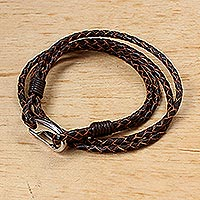 Featured review for Leather wrap bracelet, Braided Friendship in Sable