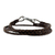 Leather wrap bracelet, 'Braided Friendship in Sable' - Sable Braided Leather Cord Bracelet from Thailand