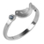 Blue topaz band ring, 'Gift from a Dove' - Sterling Silver Blue Topaz Bird Band Ring from Thailand (image 2a) thumbail