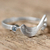 Blue topaz band ring, 'Gift from a Dove' - Sterling Silver Blue Topaz Bird Band Ring from Thailand (image 2c) thumbail