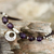 Amethyst braided bracelet, 'Hill Tribe Intensity' - Thai Artisan Jewelry Bracelet with Amethysts and 950 Silver (image 2b) thumbail
