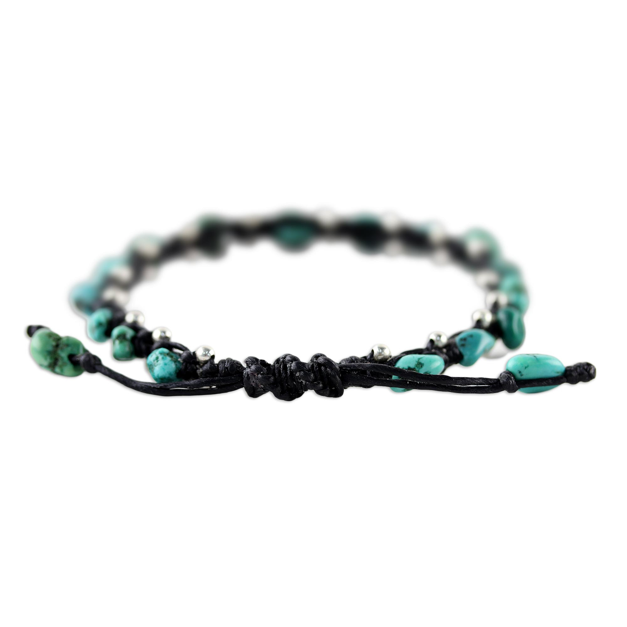 Thai Jewelry Braided Bracelet Turquoise Color 925 Silver - Turquoise ...