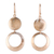 Rose gold plated sterling silver dangle earrings, 'Shimmering Pink Moon' - Rose Gold Plated Sterling Silver Circular Dangle Earrings (image 2d) thumbail