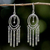 Sterling silver chandelier earrings, 'Romantic Fringe' - Sterling Silver Oval Chandelier Earrings from Thailand