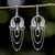 Ohrhänger aus Sterlingsilber - Kreisförmige filigrane Kronleuchter-Ohrringe aus thailändischem Sterlingsilber