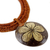 Coconut shell and leather flower pendant necklace, 'Rustic Frangipani' - Thai Leather and Coconut Shell Floral Handmade Necklace (image 2d) thumbail