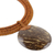 Coconut shell and leather pendant necklace, 'Rustic Moon' - Burnt Orange Leather and Coconut Shell Statement Necklace (image 2d) thumbail