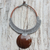 Coconut shell and leather statement necklace, 'Rustic Moon in Grey' - Thai Ivory Leather and Coconut Shell Statement Necklace (image 2c) thumbail