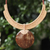Coconut shell and leather statement necklace, 'Rustic Moon in Beige' - Thai Beige Leather and Coconut Shell Statement Necklace (image 2) thumbail