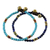 Multi-gemstone beaded bracelets, 'Fantastic Blue' - Two Jasper and Unakite Multi-Gem Beaded Bracelets thumbail