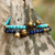 Multi-gemstone beaded bracelets, 'Fantastic Blue' - Two Jasper and Unakite Multi-Gem Beaded Bracelets (image 2c) thumbail