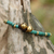 Brass beaded bracelet, 'Temple of Love' - Brass and Reconstituted Turquoise Thai Beaded Bracelet (image 2c) thumbail
