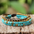 Brass beaded bracelet, 'Fresh Summer' - Brass and Calcite Multi-Strand Beaded Bracelet from Thailand (image 2b) thumbail