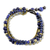 Lapis lazuli beaded bracelet, 'Brisk Ocean' - Brass and Lapis Lazuli Multi-Strand Beaded Bracelet thumbail