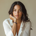 Lapis lazuli beaded bracelet, 'Brisk Ocean' - Brass and Lapis Lazuli Multi-Strand Beaded Bracelet