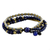 Lapis lazuli beaded bracelet, 'Brisk Ocean' - Brass and Lapis Lazuli Multi-Strand Beaded Bracelet (image 2e) thumbail