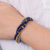 Lapis lazuli beaded bracelet, 'Brisk Ocean' - Brass and Lapis Lazuli Multi-Strand Beaded Bracelet (image 2j) thumbail