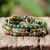 Agate beaded bracelet, 'Summer Earth' - Brass and Agate Multi-Strand Beaded Bracelet from Thailand (image 2b) thumbail
