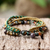 Agate beaded bracelet, 'Summer Earth' - Brass and Agate Multi-Strand Beaded Bracelet from Thailand (image 2c) thumbail