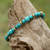 Beaded bracelet, 'Beautiful Thai in Light Blue' - Brass and Calcite Beaded Bracelet from Thailand