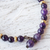 Amethyst beaded bracelet, 'Beautiful Thai in Purple' - Amethyst and Brass Beaded Bracelet from Thailand (image 2c) thumbail