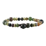 Agate beaded bracelet, 'Beautiful Thai' - Agate and Brass Beaded Bracelet from Thailand