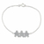 Sterling silver pendant bracelet, 'Three Sons' - Thai Sterling Silver Pendant Bracelet with Rolo Chain