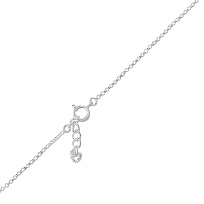 Sterling silver pendant necklace, 'Elephant Twins' - Thai Sterling Silver Elephant Pendant Rolo Chain Necklace