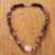 Rose quartz and tourmaline pendant necklace, 'Natural Rose' - Thai Rose Quartz and Tourmaline Beaded Pendant Necklace (image 2) thumbail