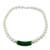 Quartz and cultured pearl pendant necklace, 'Ocean Air in White' - Thai Dyed Quartz and Cultured Pearl Beaded Pendant Necklace thumbail