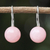 Quartz drop earrings, 'Pure Rose' - Dyed Quartz and Sterling Silver Drop Earrings from Thailand (image 2) thumbail