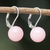 Quartz drop earrings, 'Pure Rose' - Dyed Quartz and Sterling Silver Drop Earrings from Thailand (image 2b) thumbail