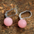 Quartz drop earrings, 'Pure Rose' - Dyed Quartz and Sterling Silver Drop Earrings from Thailand (image 2c) thumbail