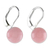 Quartz drop earrings, 'Pure Rose' - Dyed Quartz and Sterling Silver Drop Earrings from Thailand (image 2d) thumbail