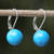 Sterling silver drop earrings, 'Pure Blue' - Blue Calcite and Sterling Silver Drop Earrings from Thailand (image 2) thumbail