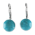 Sterling silver drop earrings, 'Pure Blue' - Blue Calcite and Sterling Silver Drop Earrings from Thailand thumbail