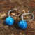 Sterling silver drop earrings, 'Pure Blue' - Blue Calcite and Sterling Silver Drop Earrings from Thailand (image 2c) thumbail