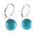 Sterling silver drop earrings, 'Pure Blue' - Blue Calcite and Sterling Silver Drop Earrings from Thailand (image 2d) thumbail