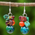 Garnet and carnelian beaded dangle earrings, 'Tropical Oasis' - Beaded Dangle Earrings with Garnet and Carnelian (image 2) thumbail