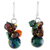 Garnet and carnelian beaded dangle earrings, 'Tropical Oasis' - Beaded Dangle Earrings with Garnet and Carnelian (image 2a) thumbail