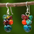 Garnet and carnelian beaded dangle earrings, 'Tropical Oasis' - Beaded Dangle Earrings with Garnet and Carnelian (image 2b) thumbail