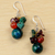 Garnet and carnelian beaded dangle earrings, 'Tropical Oasis' - Beaded Dangle Earrings with Garnet and Carnelian (image 2c) thumbail