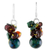 Garnet and carnelian beaded dangle earrings, 'Tropical Oasis' - Beaded Dangle Earrings with Garnet and Carnelian (image 2d) thumbail