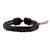 Braided leather wristband bracelet, 'Fun Times in Dark Brown' - Brown Leather Adjustable Braided Bracelet from Thailand (image 2d) thumbail