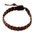Braided leather wristband bracelet, 'Braided Paths in Brown' - Brown Leather Braided Bracelet from Thailand thumbail