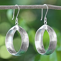 Silver Hill Tribe Style Dangle Earrings from Thailand,'First Impression'