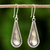 Silver dangle earrings, 'Drops of Silver' - Handcrafted Hill Tribe Silver Dangle Earrings from Thailand