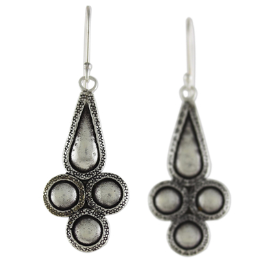 Silver dangle earrings, 'Karen Grace' - Handmade Karen Hill Tribe Silver Dangle Earrings