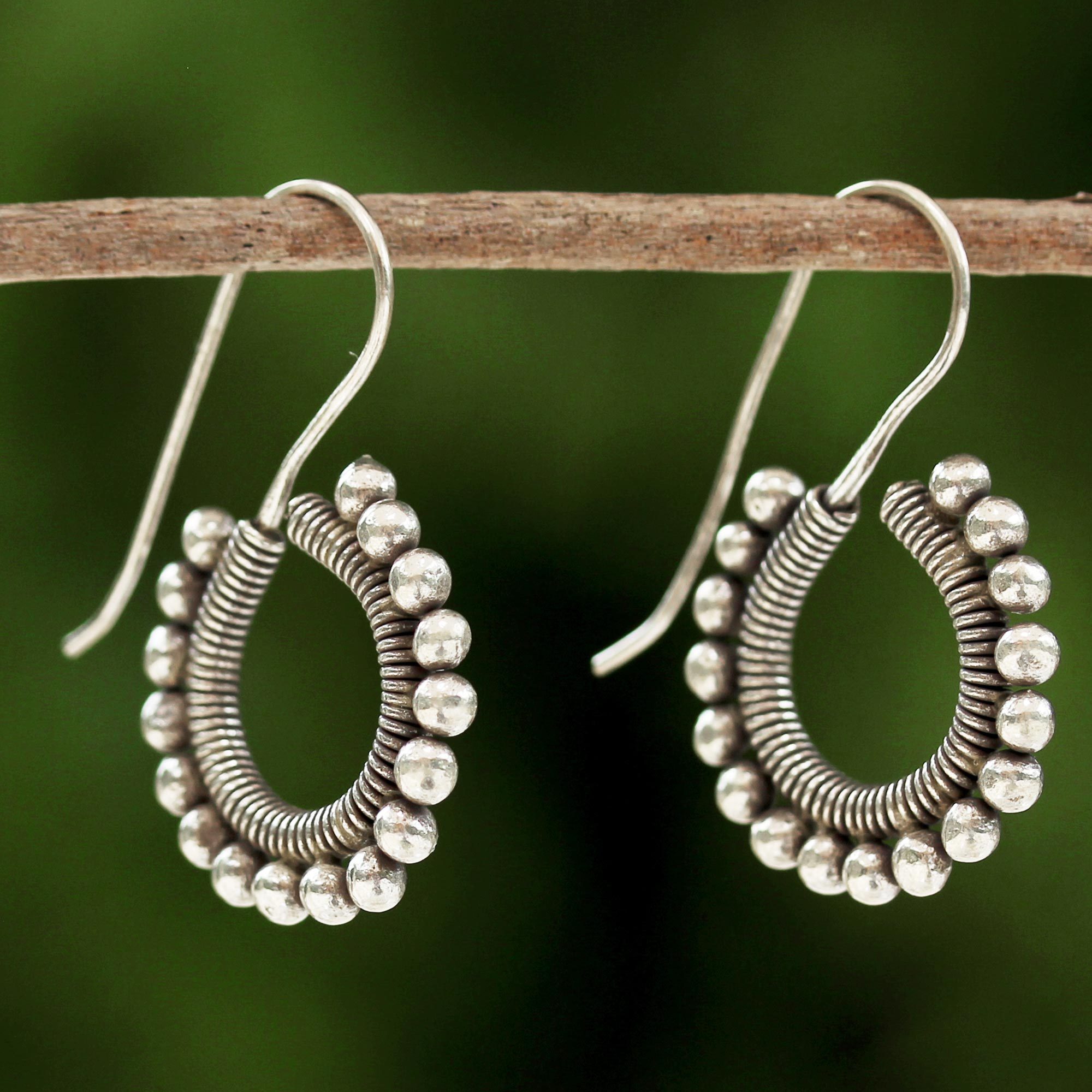 Handmade Karen Hill Tribe Silver Drop Earrings Life Handmade Karen Hill Tribe Silver Drop Earrings Life